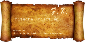 Fritsche Krisztián névjegykártya